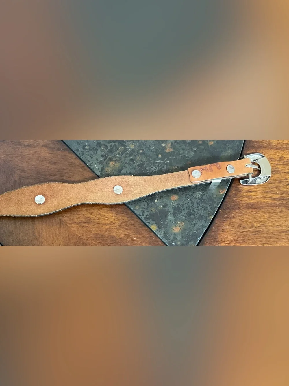 Brown Leather Concho Belt - Picture 8 of 9